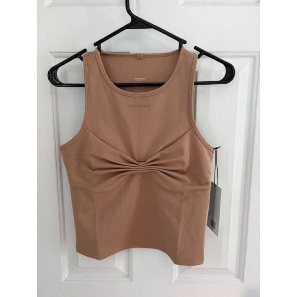 Girlfriend Collective Brown Quinn Tank Top Twist Cinched Size Medium